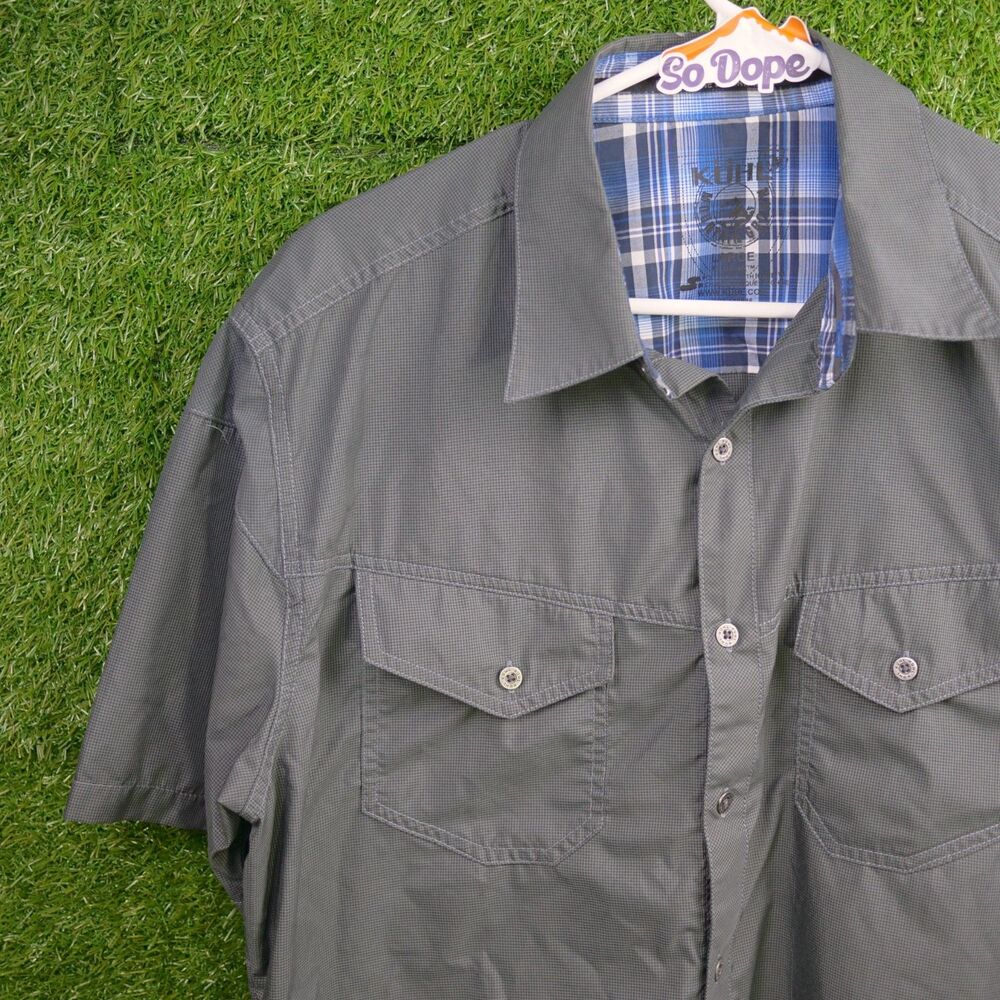 KÜHL Eluxur Short Sleeve Outdoor Shirt Dark Gray - Men's Size L